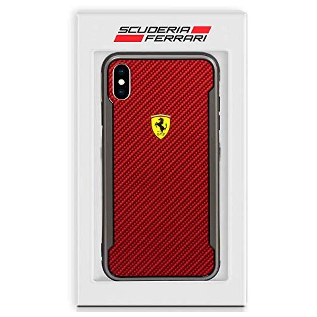 Ferrari carbon hard case iPhone XS red - MJ MONACO