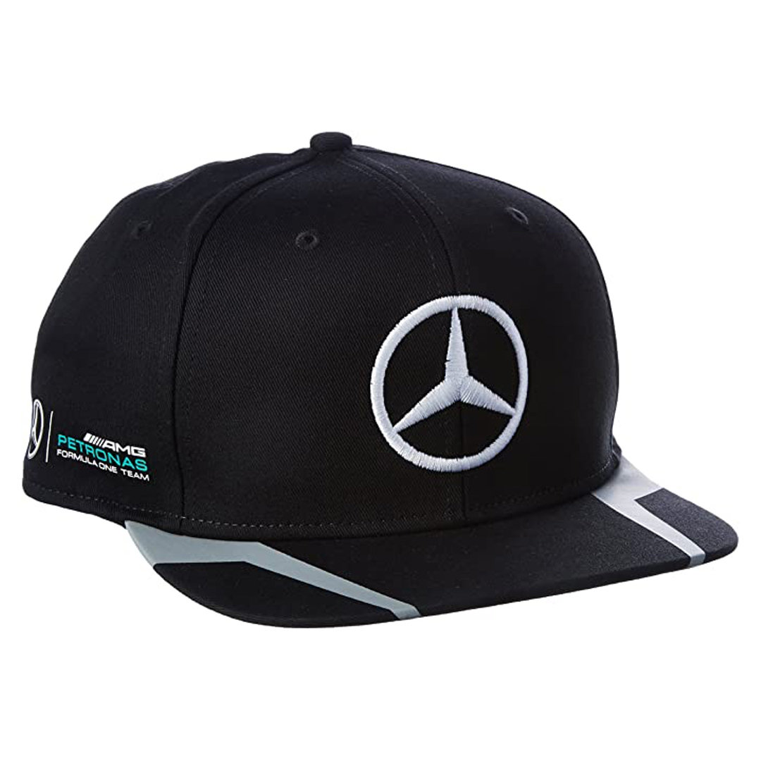 NEW 2020 Mercedes AMG F1 Team MENS Lewis Hamilton WHT Flat Brim Cap Hat OFFICIAL 