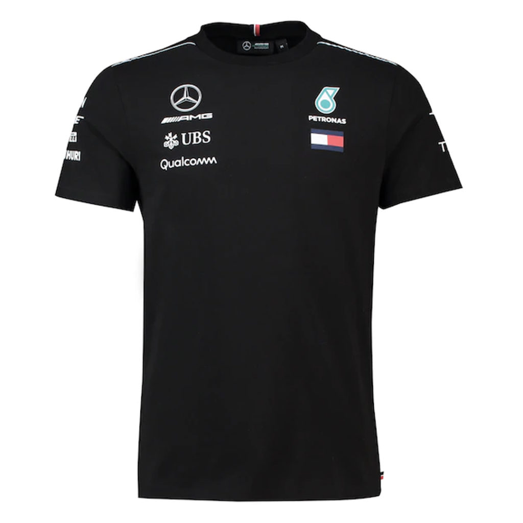 Mercedes team tshirt mens black/silver MJ MONACO