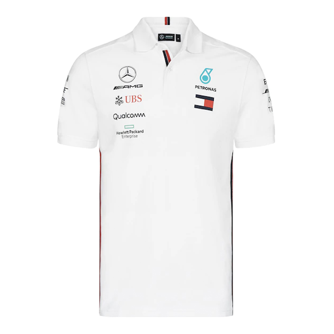 Mercedes team polo shirt mens white - MJ MONACO