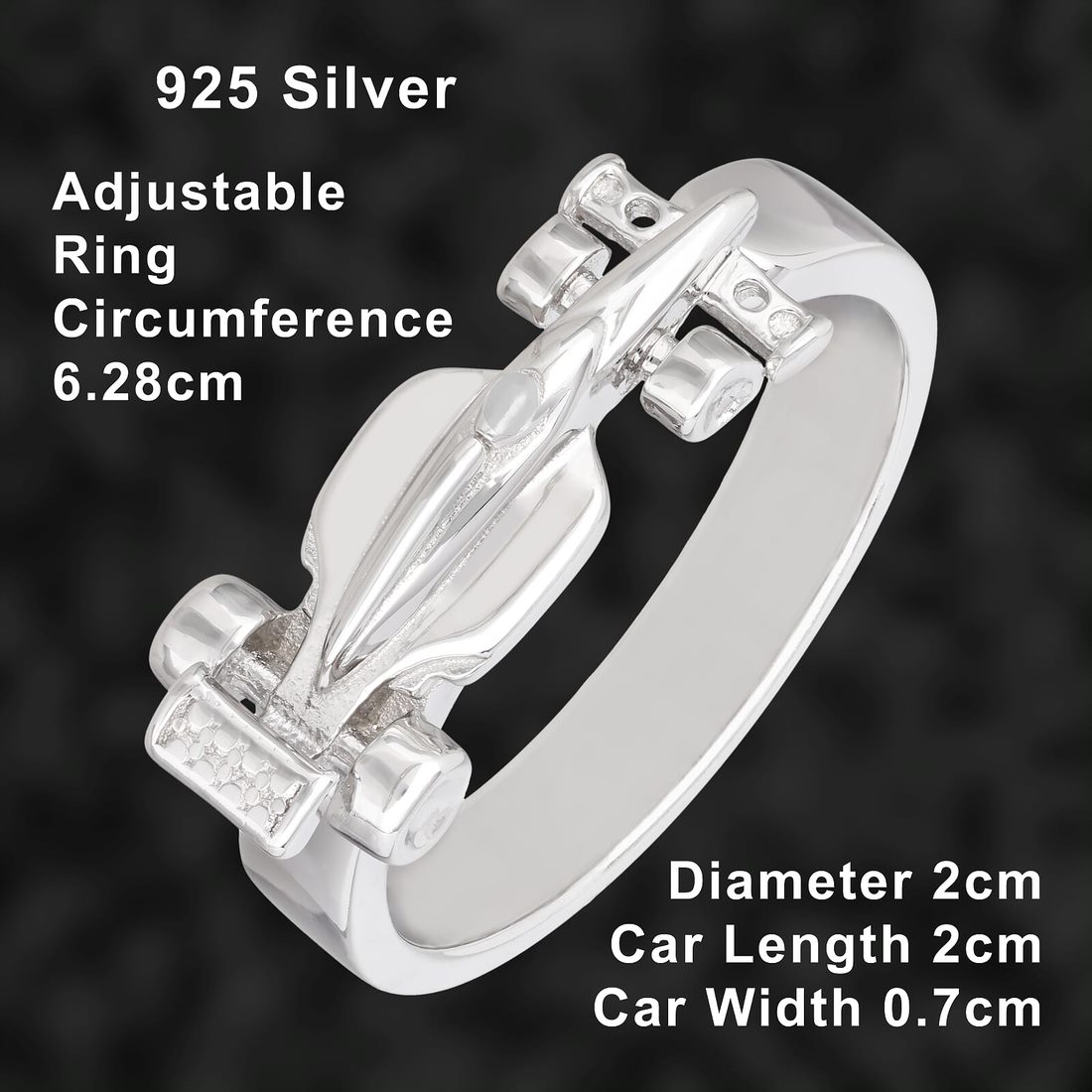 Ladies Adjustable Car Ring Silver - MJ MONACO